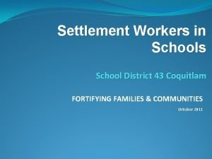 Settlement Workers in Schools School District 43 Coquitlam