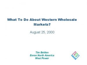Western wholesale market