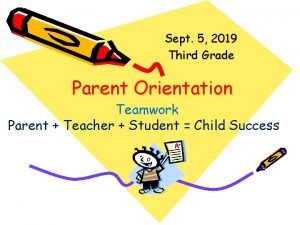 Sept 5 2019 Third Grade Parent Orientation Teamwork