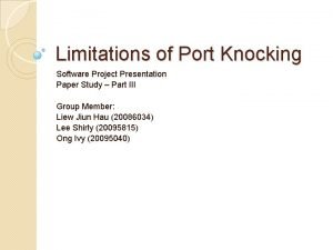 Port knocking software