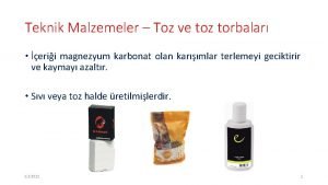 Teknik Malzemeler Toz ve toz torbalar erii magnezyum