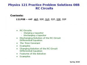 Rc circuit problems and solutions
