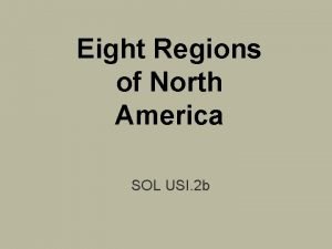 Eight Regions of North America SOL USI 2
