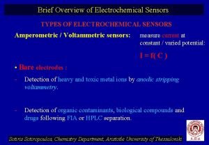 Types of electrochemical sensors