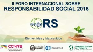 II FORO INTERNACIONAL SOBRE RESPONSABILIDAD SOCIAL 2016 RS