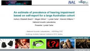 An estimate of prevalence of hearing impairment based