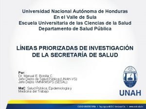 Universidad Nacional Autnoma de Honduras En el Valle