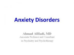 Examples of generalized anxiety disorder