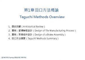 Dr. genichi taguchi