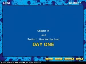 Chapter 14 land section 1
