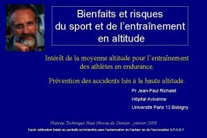 Bienfaits et risques du sport et de lentranement