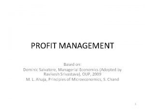 Profit management in managerial economics