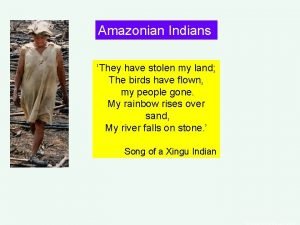 Amazonian Indians They have stolen my land The