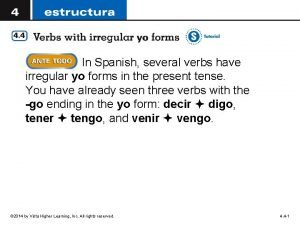 Spanish verbs with irregular yo forms