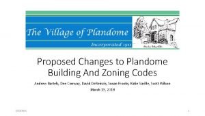 Proposed Changes to Plandome Building And Zoning Codes