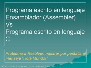 Model small lenguaje ensamblador