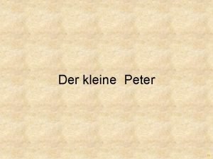 Der kleine Peter dh Eine Volksschullehrerin geht zu