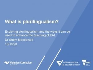 What is plurilingual