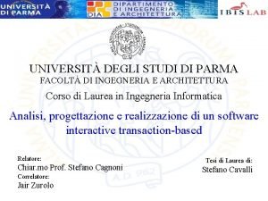 UNIVERSIT DEGLI STUDI DI PARMA FACOLT DI INGEGNERIA