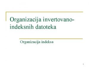 Popunjavanje indeksa prva strana