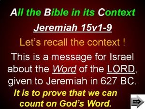 Jeremiah 15 message bible