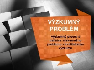 Formulace výzkumného problému