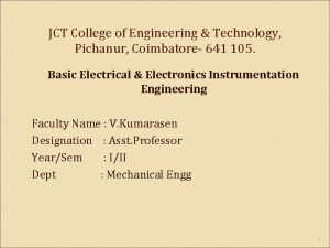 JCT College of Engineering Technology Pichanur Coimbatore 641