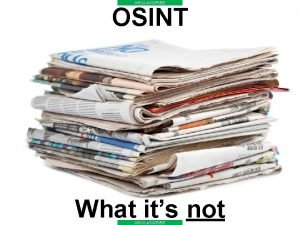 Osint nato Osint nato