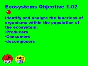 Ecosystems Objective 1 02 Identify and analyze the