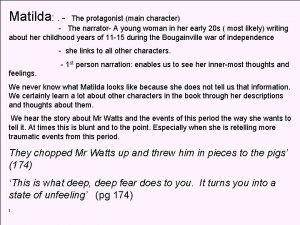 Narrator of matilda Narrator of matilda