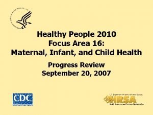 Healthy People 2010 Focus Area 16 Maternal Infant