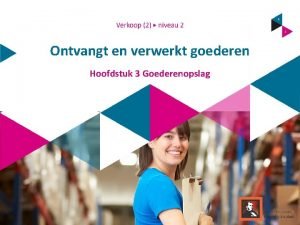 Ontvangt en verwerkt goederen Hoofdstuk 3 Goederenopslag Inhoud