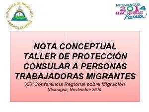 NOTA CONCEPTUAL TALLER DE PROTECCIN CONSULAR A PERSONAS