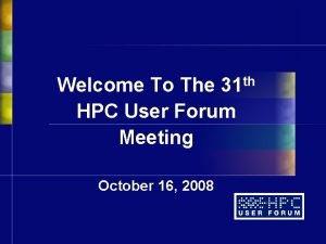 Hpc user forum