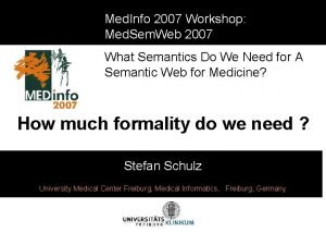 Med Info 2007 Workshop Med Sem Web 2007