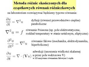 Metoda rnic skoczonych dla czstkowych rwna rniczkowych na