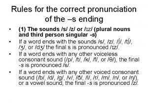 Verbs with s ending