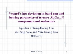Vegards law deviation in band gap and bowing