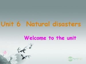 Three natural disasters