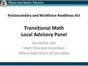 Postsecondary and Workforce Readiness Act Transitional Math Local