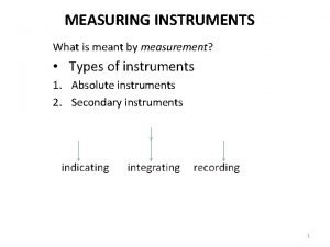 Types of indicating instruments ppt