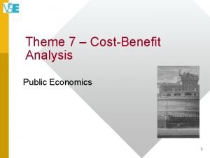 Theme 7 CostBenefit Analysis Public Economics 1 Introduction