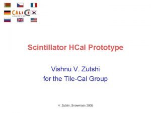 Scintillator HCal Prototype Vishnu V Zutshi for the
