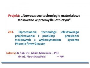 Projekt Nowoczesne technologie materiaowe stosowane w przemyle lotniczym