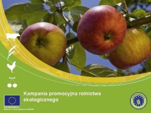 Kampania promocyjna rolnictwa ekologicznego Podstawowe informacje 2 Rolnictwo
