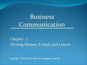 Business communication chapter 7