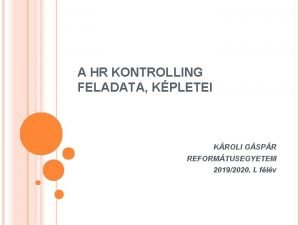 Hr kontroller feladatai