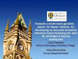 Towards a modernized geodetic datum for Nepal Options