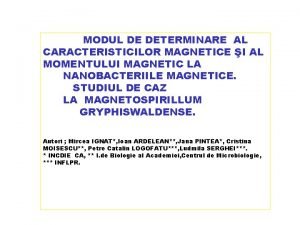 MODUL DE DETERMINARE AL CARACTERISTICILOR MAGNETICE I AL