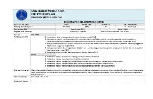 UNIVERSITAS MEDAN AREA FAKULTAS PSIKOLOGI PROGRAM STUDI PSIKOLOGI